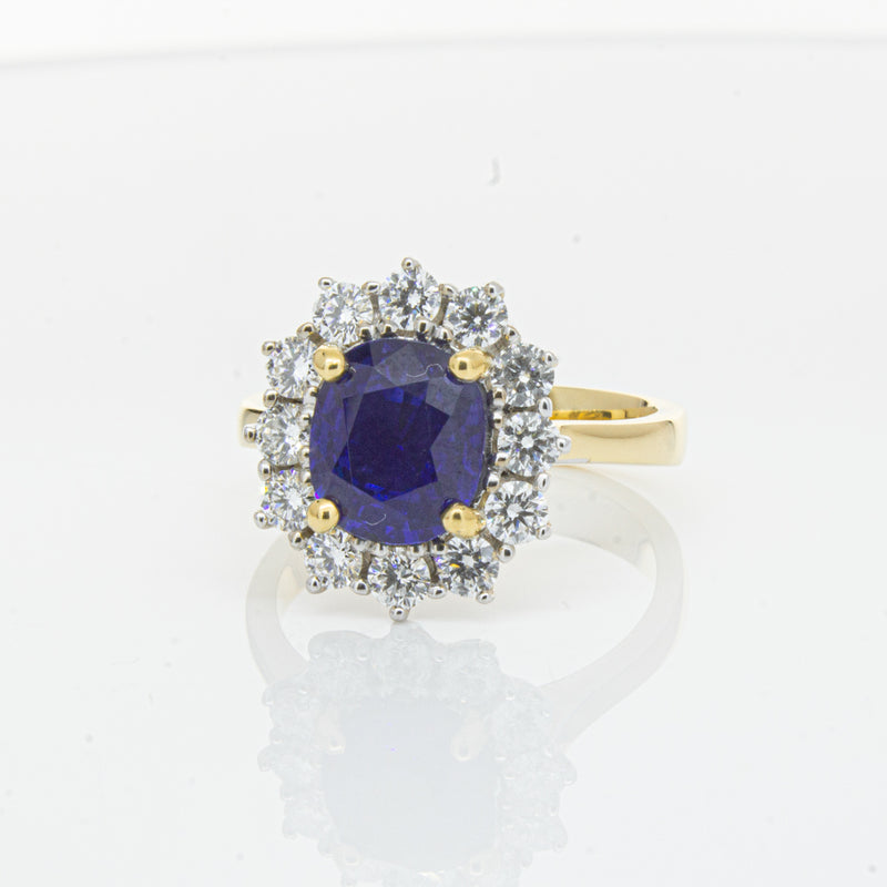 18ct Yellow Gold Sapphire & Diamond Ring-Ring-Walker & Hall