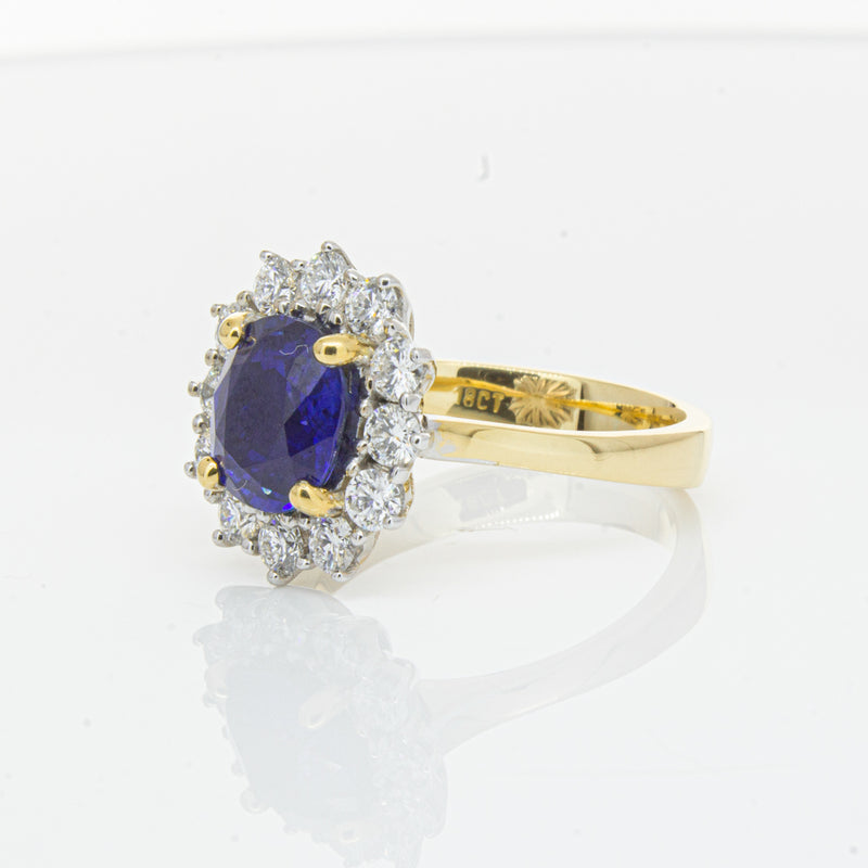 18ct Yellow Gold Sapphire & Diamond Ring-Ring-Walker & Hall