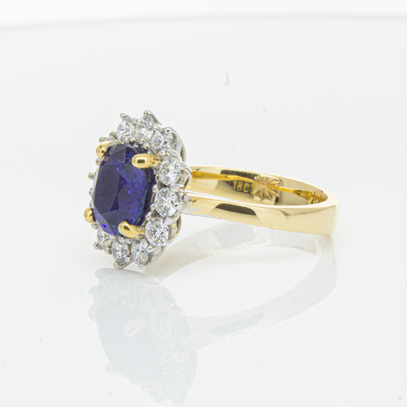 18ct Yellow Gold Sapphire & Diamond Ring-Ring-Walker & Hall