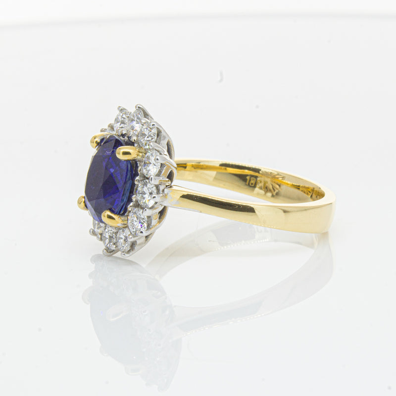 18ct Yellow Gold Sapphire & Diamond Ring-Ring-Walker & Hall