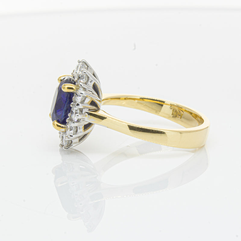 18ct Yellow Gold Sapphire & Diamond Ring-Ring-Walker & Hall