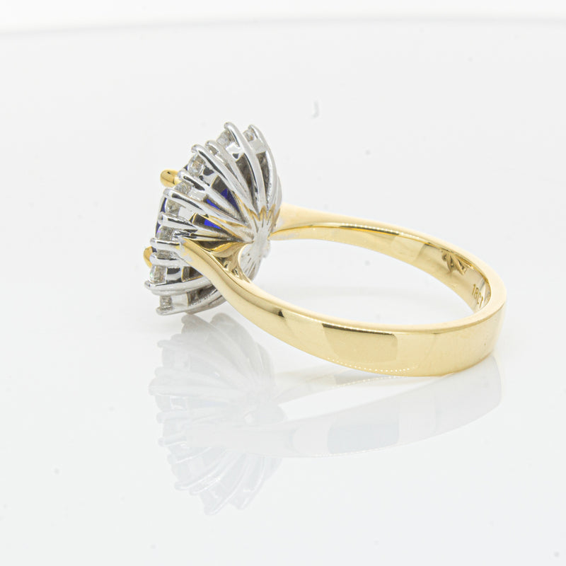 18ct Yellow Gold Sapphire & Diamond Ring-Ring-Walker & Hall