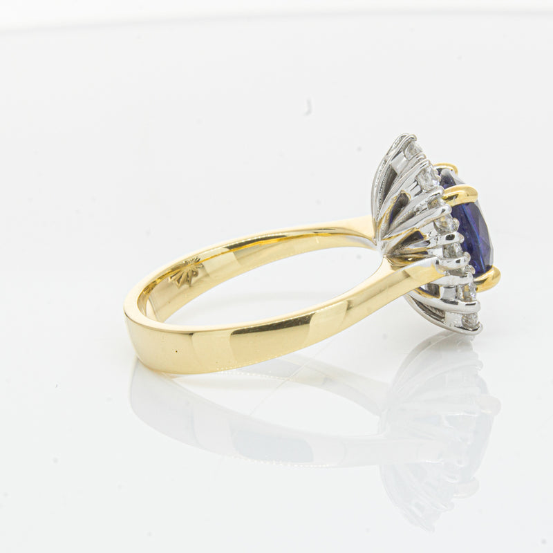 18ct Yellow Gold Sapphire & Diamond Ring-Ring-Walker & Hall