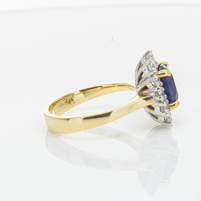 18ct Yellow Gold Sapphire & Diamond Ring-Ring-Walker & Hall