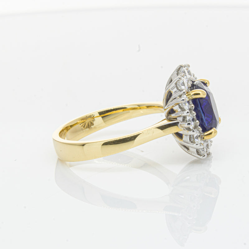 18ct Yellow Gold Sapphire & Diamond Ring-Ring-Walker & Hall