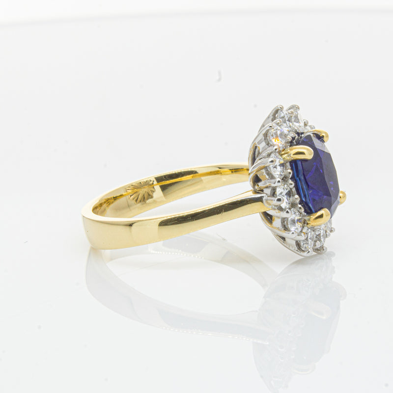 18ct Yellow Gold Sapphire & Diamond Ring-Ring-Walker & Hall