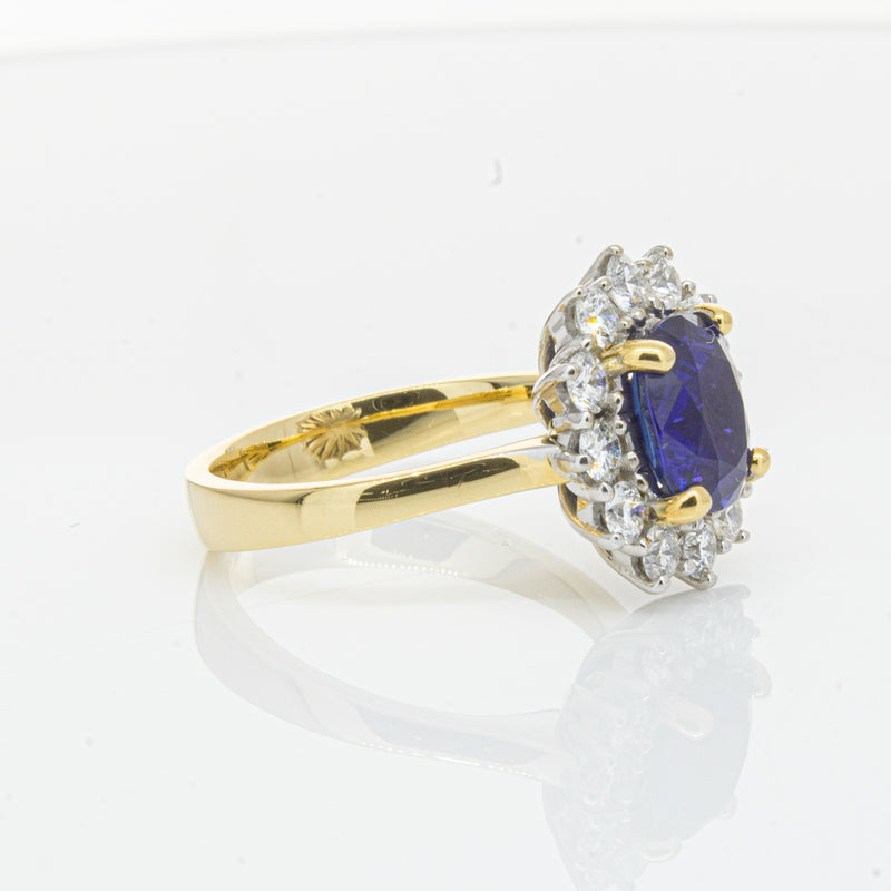 18ct Yellow Gold Sapphire & Diamond Ring-Ring-Walker & Hall