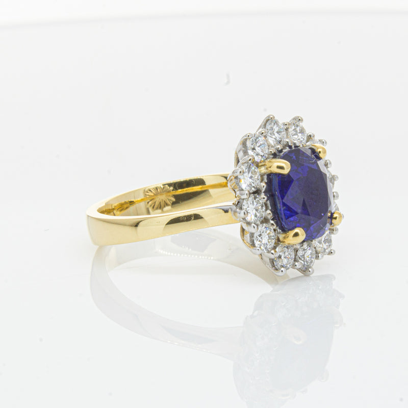 18ct Yellow Gold Sapphire & Diamond Ring-Ring-Walker & Hall