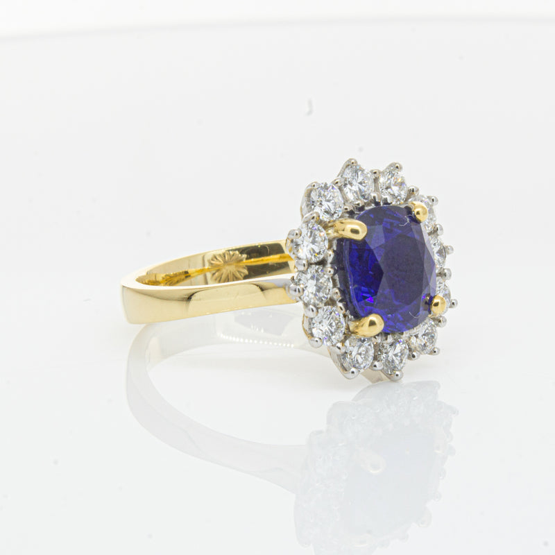 18ct Yellow Gold Sapphire & Diamond Ring-Ring-Walker & Hall