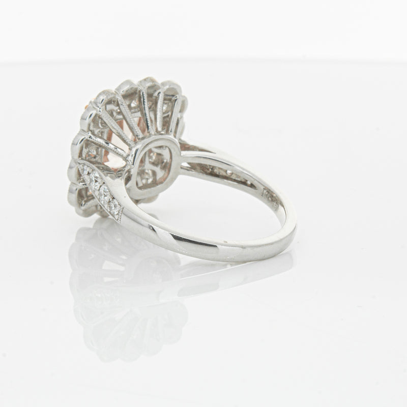 18ct White & Rose Gold 2.09ct Morganite & Diamond Ring-Ring-Walker & Hall