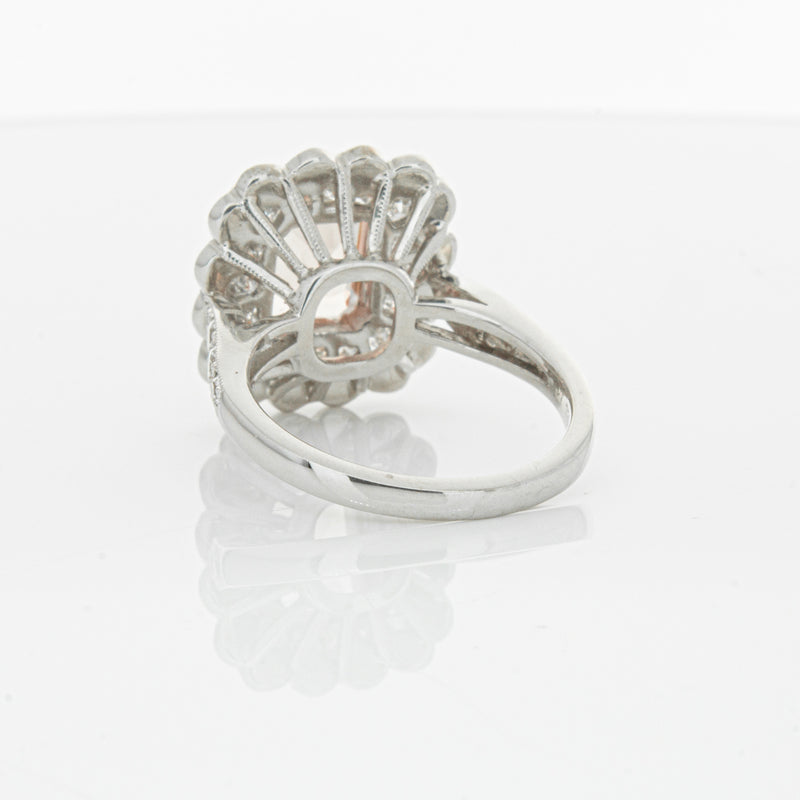 18ct White & Rose Gold 2.09ct Morganite & Diamond Ring-Ring-Walker & Hall