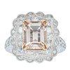 18ct White & Rose Gold 2.09ct Morganite & Diamond Ring-Ring-Walker & Hall