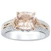 18ct White & Rose Gold Morganite & Diamond Ring-Ring-Walker & Hall