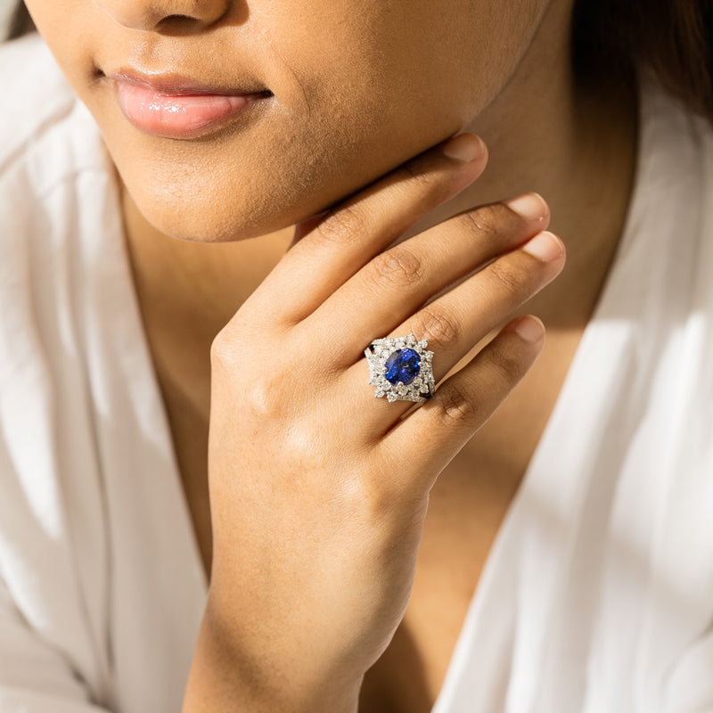 Platinum Tanzanite & Diamond Ring-Ring-Walker & Hall