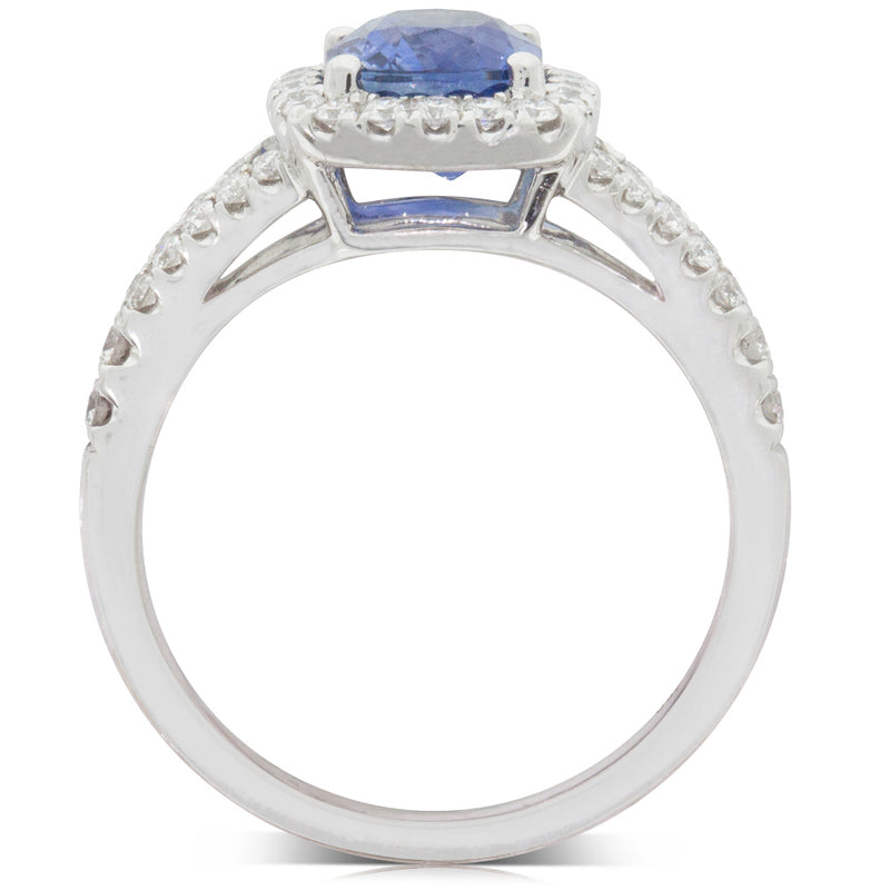 18ct White Gold Sapphire & Diamond Ring-Ring-Walker & Hall