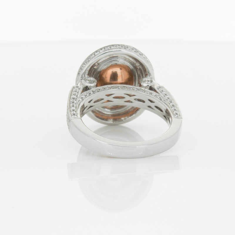 18ct White Gold 3.30ct Morganite & Diamond Halo Ring-Ring-Walker & Hall