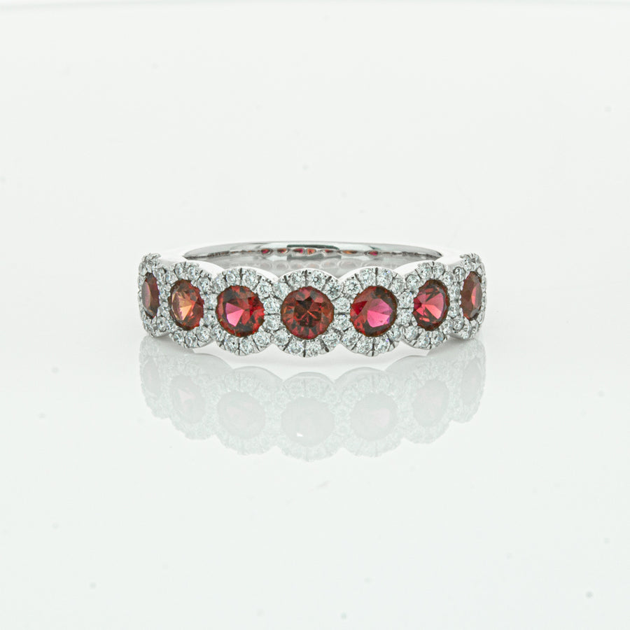 18ct White Gold Ruby & Diamond Ring-Ring-Walker & Hall