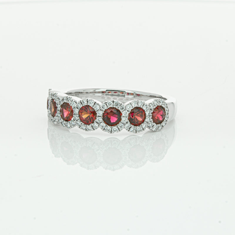 18ct White Gold Ruby & Diamond Ring-Ring-Walker & Hall