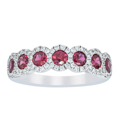 18ct White Gold Ruby & Diamond Ring-Ring-Walker & Hall