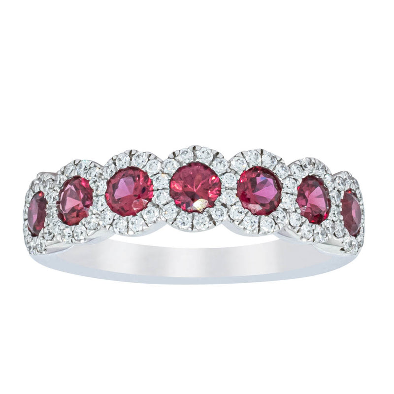 18ct White Gold Ruby & Diamond Ring-Ring-Walker & Hall