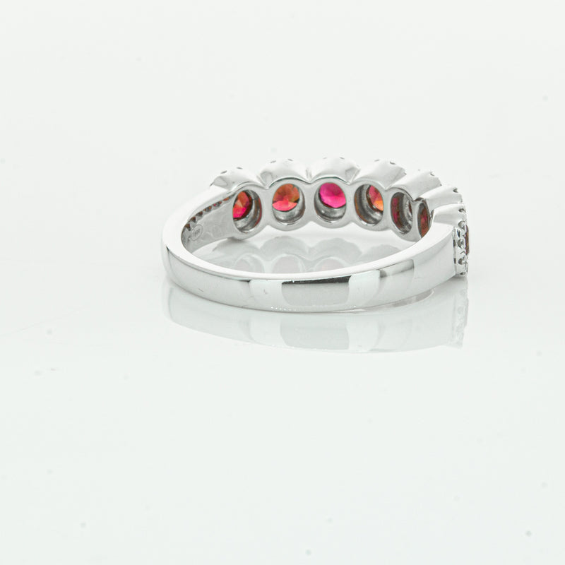18ct White Gold Ruby & Diamond Ring-Ring-Walker & Hall