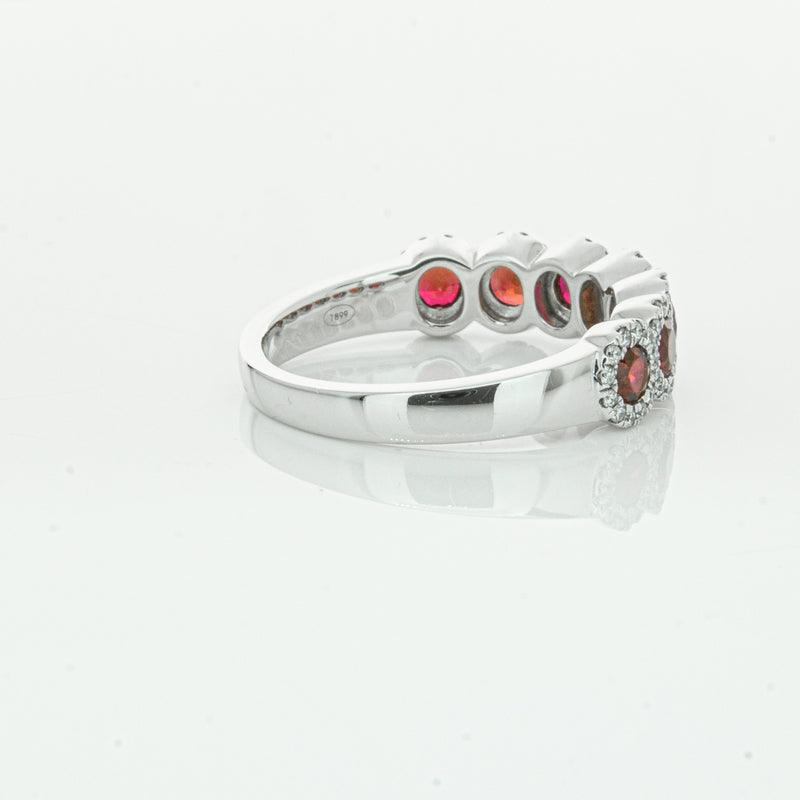 18ct White Gold Ruby & Diamond Ring-Ring-Walker & Hall