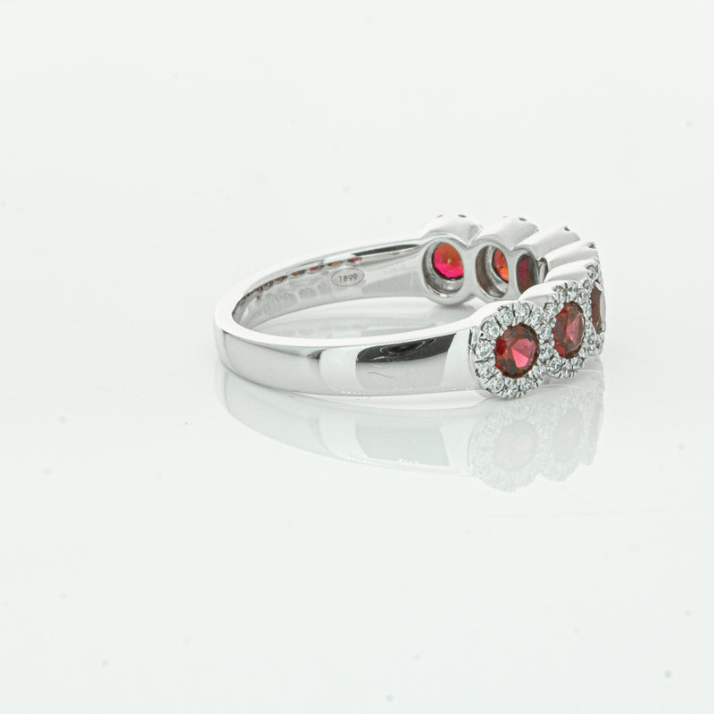 18ct White Gold Ruby & Diamond Ring-Ring-Walker & Hall