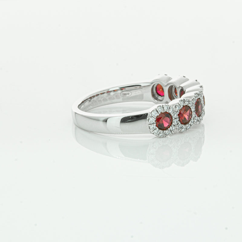 18ct White Gold Ruby & Diamond Ring-Ring-Walker & Hall