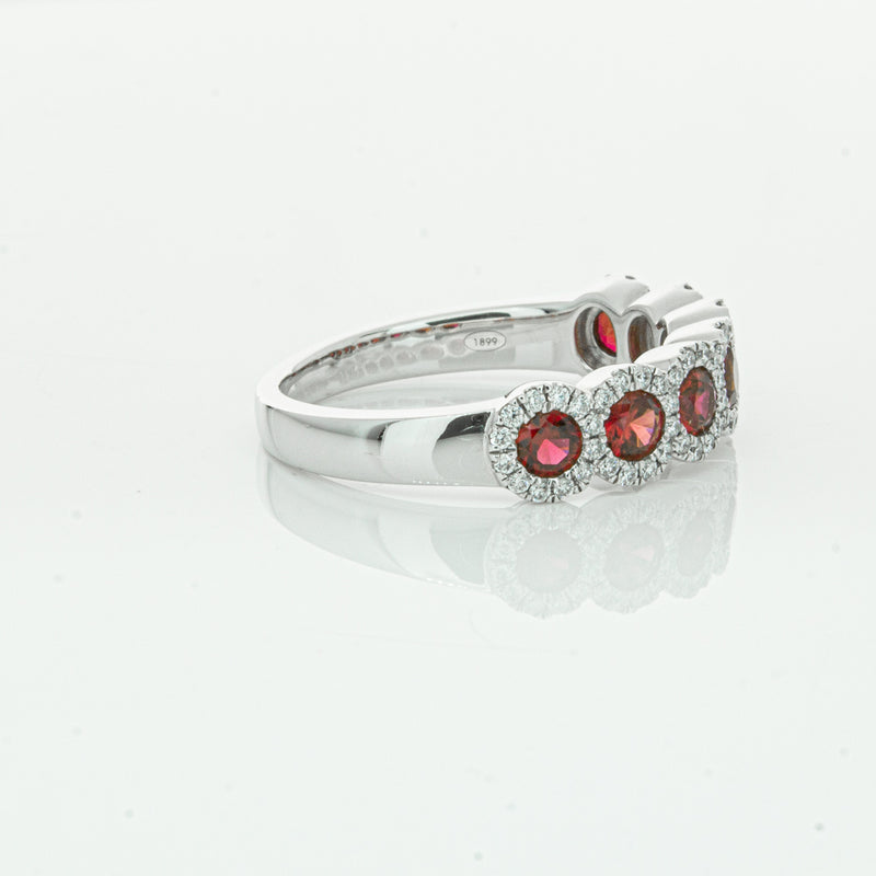 18ct White Gold Ruby & Diamond Ring-Ring-Walker & Hall