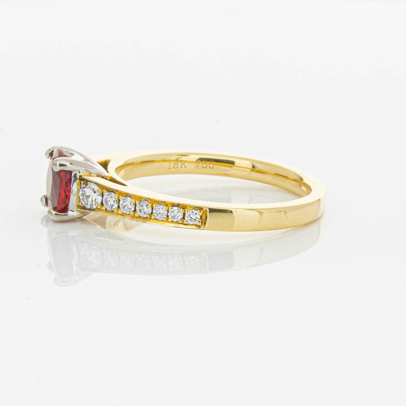 18ct Yellow Gold Ruby & Diamond Ring-Ring-Walker & Hall