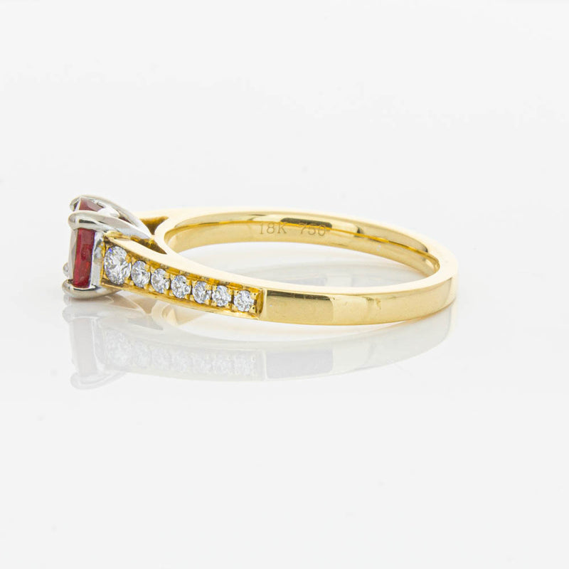 18ct Yellow Gold Ruby & Diamond Ring-Ring-Walker & Hall
