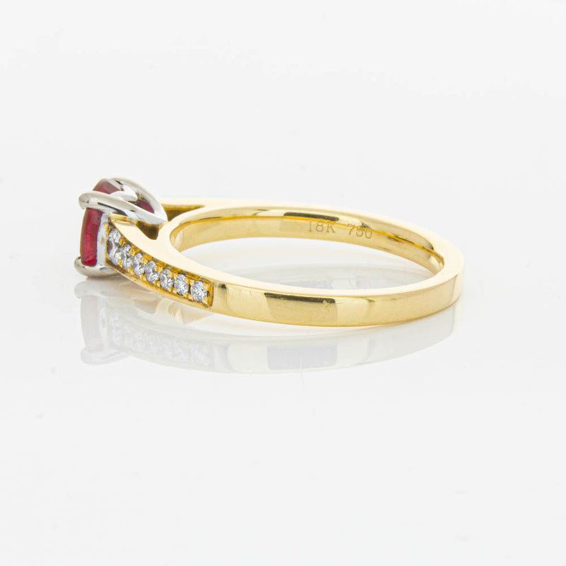 18ct Yellow Gold Ruby & Diamond Ring-Ring-Walker & Hall