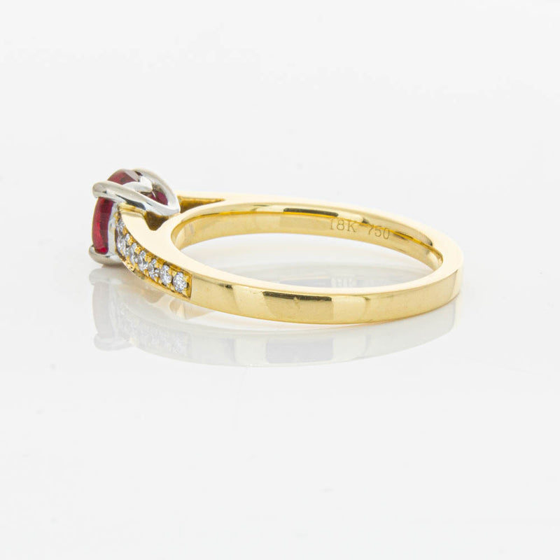 18ct Yellow Gold Ruby & Diamond Ring-Ring-Walker & Hall