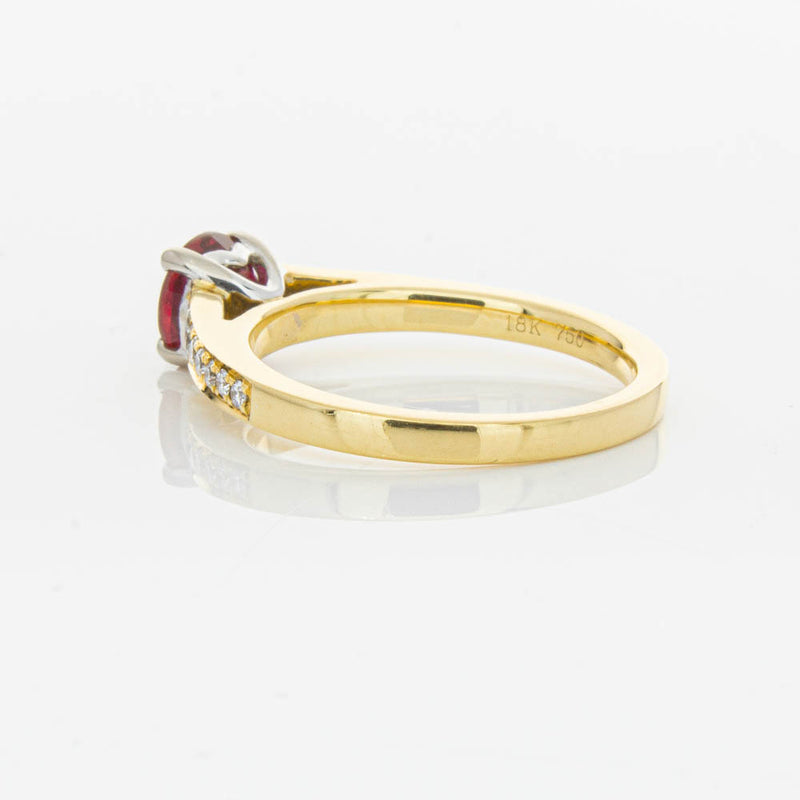 18ct Yellow Gold Ruby & Diamond Ring-Ring-Walker & Hall