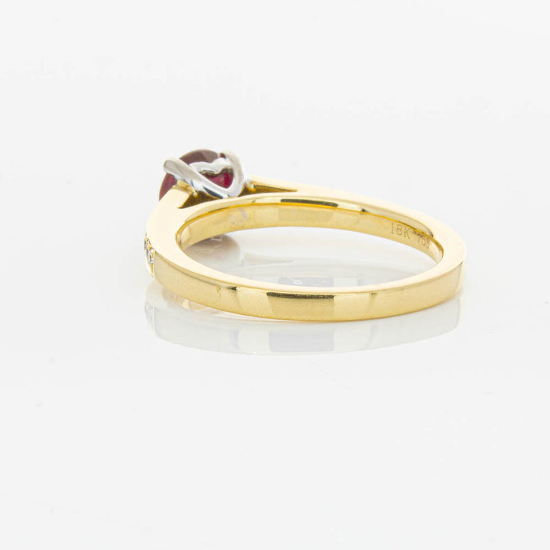 18ct Yellow Gold Ruby & Diamond Ring-Ring-Walker & Hall