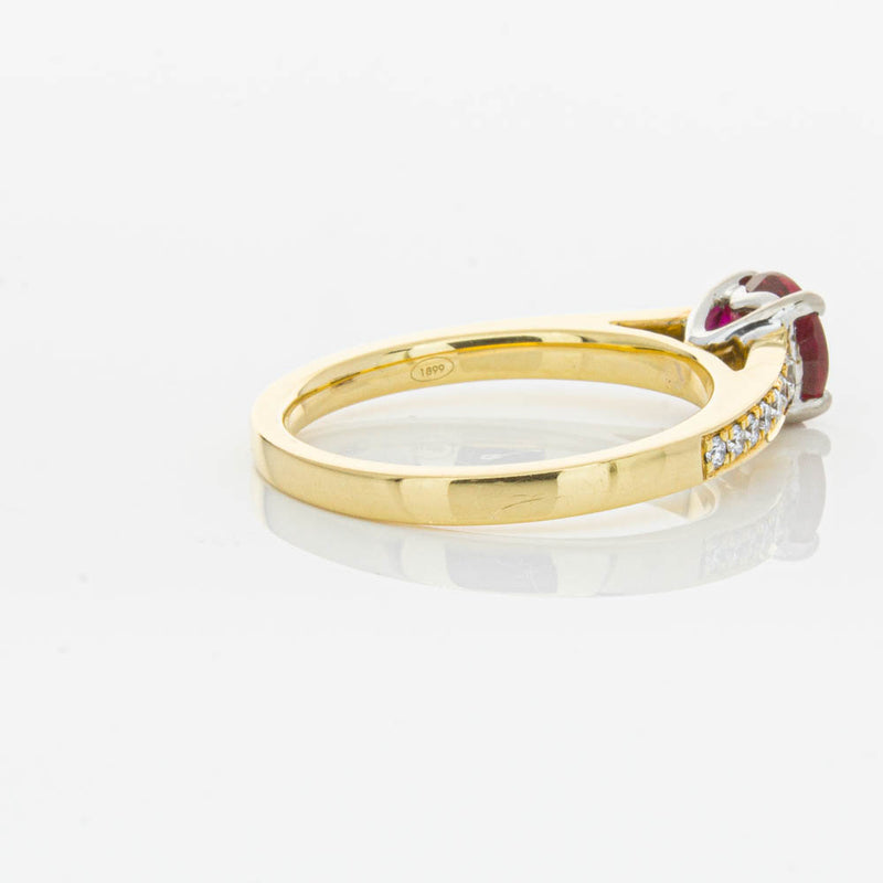 18ct Yellow Gold Ruby & Diamond Ring-Ring-Walker & Hall