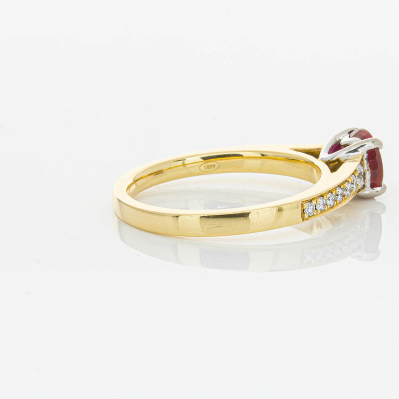 18ct Yellow Gold Ruby & Diamond Ring-Ring-Walker & Hall