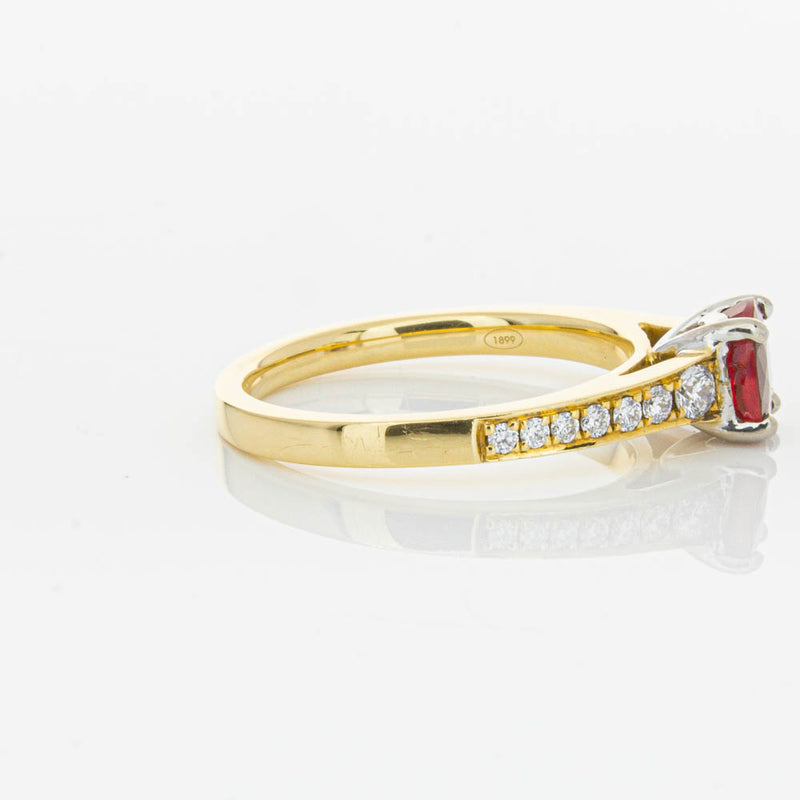 18ct Yellow Gold Ruby & Diamond Ring-Ring-Walker & Hall