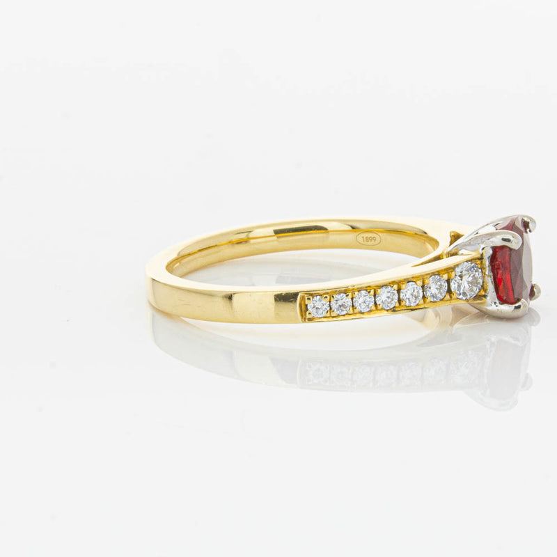 18ct Yellow Gold Ruby & Diamond Ring-Ring-Walker & Hall