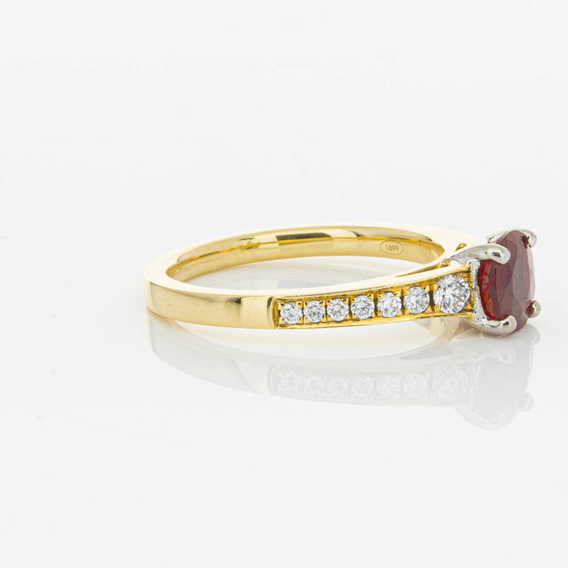 18ct Yellow Gold Ruby & Diamond Ring-Ring-Walker & Hall