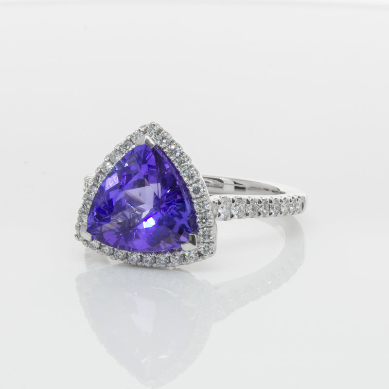18ct White Gold Tanzanite & Diamond Sierra Ring-Ring-Walker & Hall