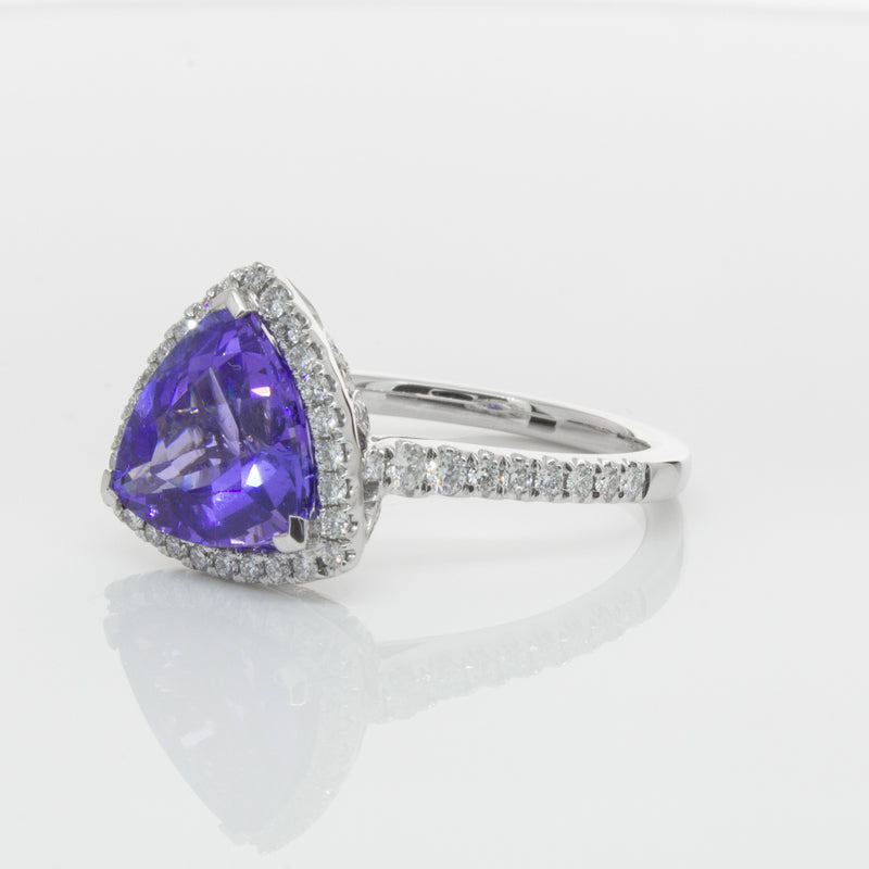 18ct White Gold Tanzanite & Diamond Sierra Ring-Ring-Walker & Hall