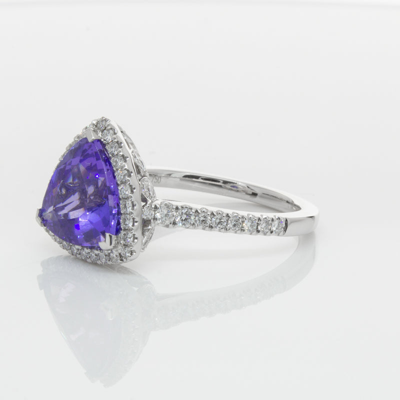 18ct White Gold Tanzanite & Diamond Sierra Ring-Ring-Walker & Hall