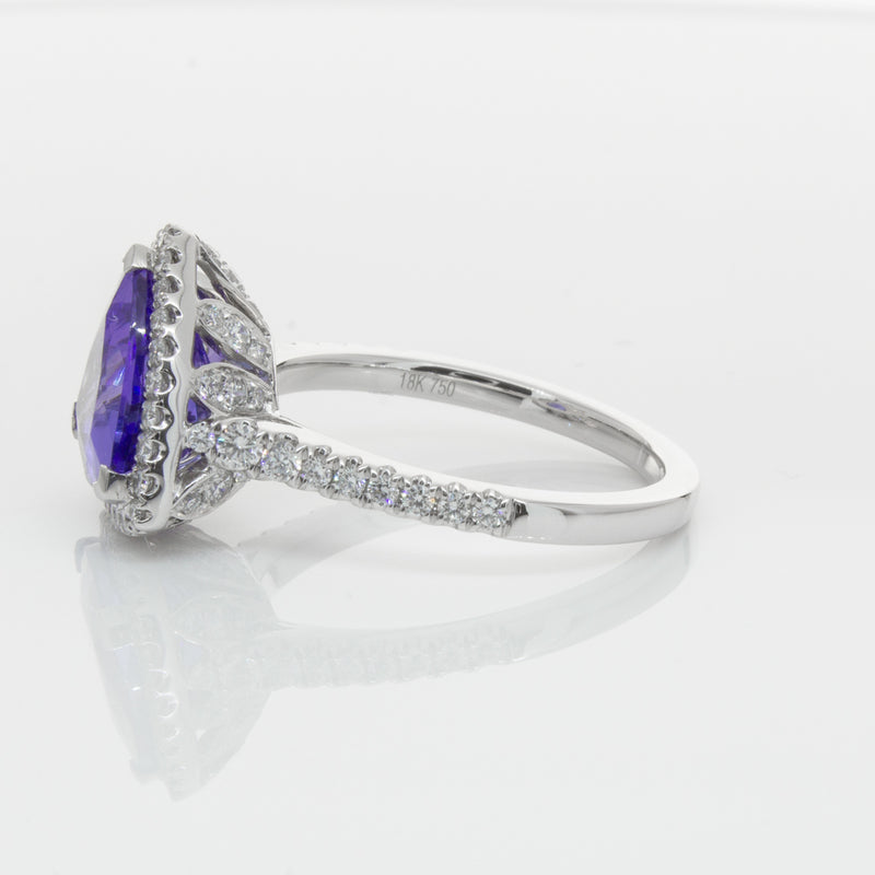 18ct White Gold Tanzanite & Diamond Sierra Ring-Ring-Walker & Hall