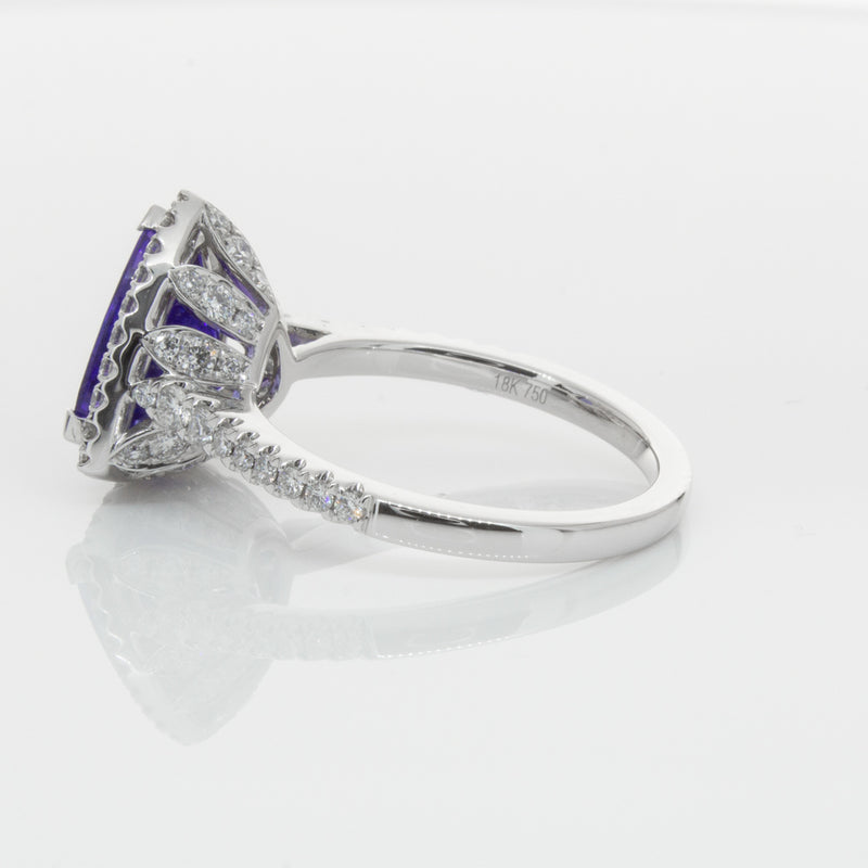 18ct White Gold Tanzanite & Diamond Sierra Ring-Ring-Walker & Hall