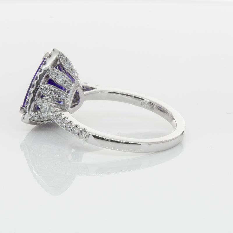 18ct White Gold Tanzanite & Diamond Sierra Ring-Ring-Walker & Hall