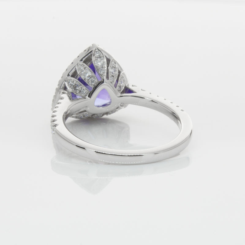 18ct White Gold Tanzanite & Diamond Sierra Ring-Ring-Walker & Hall