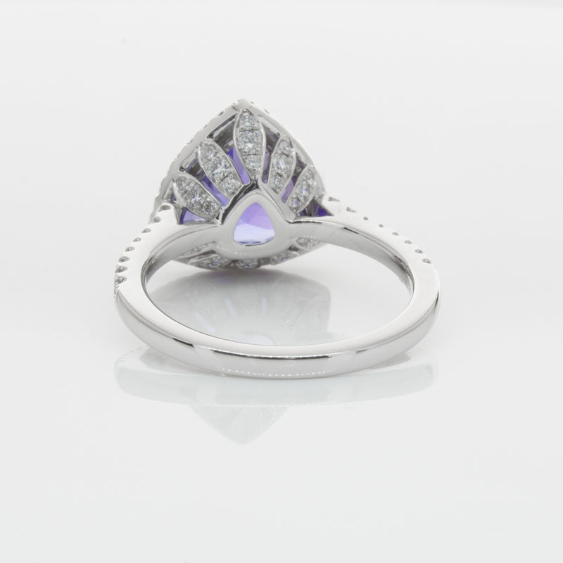 18ct White Gold Tanzanite & Diamond Sierra Ring-Ring-Walker & Hall