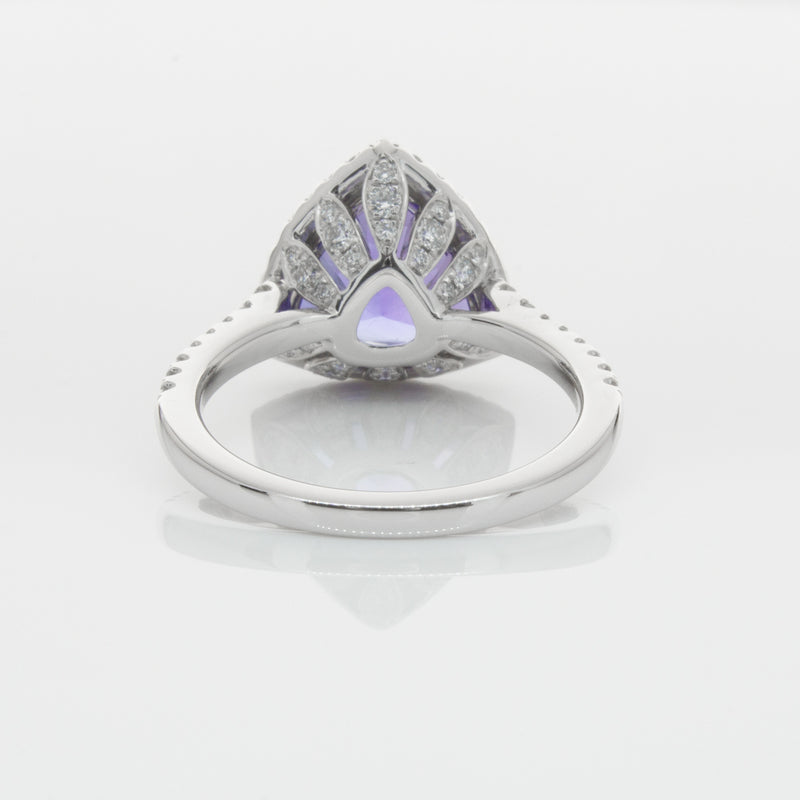 18ct White Gold Tanzanite & Diamond Sierra Ring-Ring-Walker & Hall