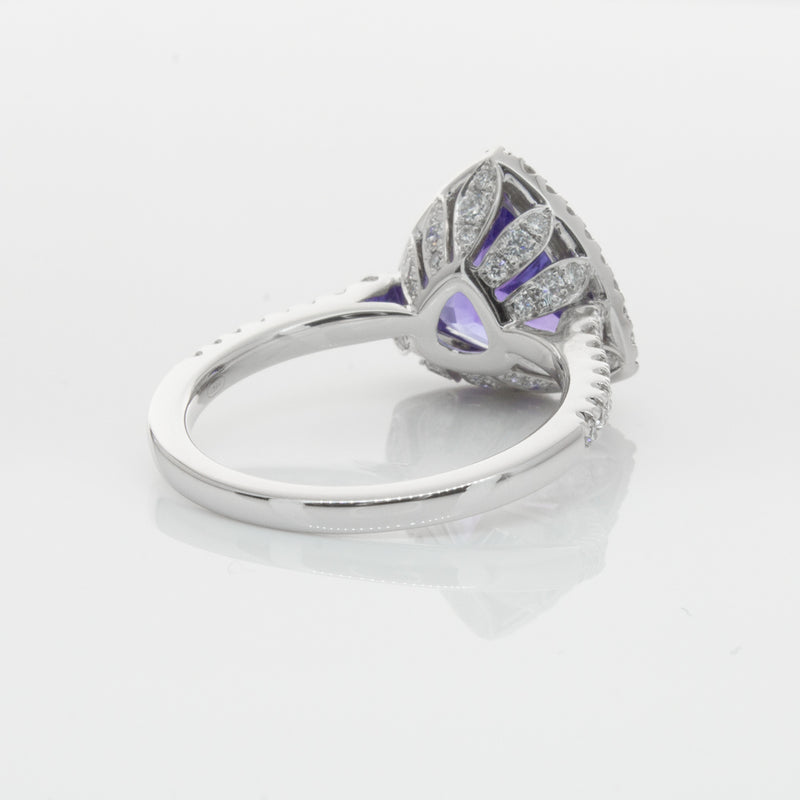 18ct White Gold Tanzanite & Diamond Sierra Ring-Ring-Walker & Hall